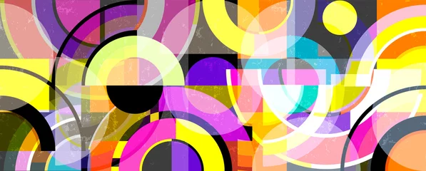 Tuinposter abstract background pattern, with circles, stripes, elements, paint strokes and splashes © Kirsten Hinte