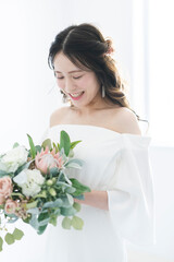 ウェディングドレスを着た花嫁