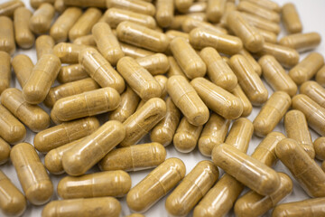Natural Medicines Texture. Capsule closeup