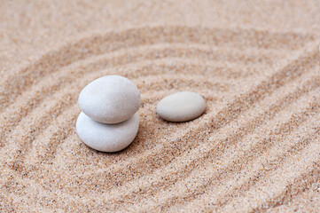 Fototapeta na wymiar Zen stone concept. Meditation, stone, concentration and relaxation
