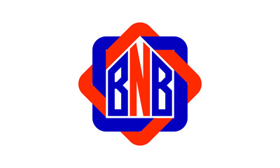 BNB three letter real estate logo with home icon logo design vector template | construction logo | housing logo | engineering logo | initial letter logo | minimalist logo | property logo |	