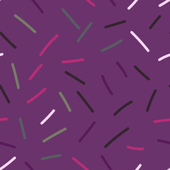 Abstract confetti seamless pattern. Doodle style. Lines backdrop. Creative scribble symbol endless wallpaper.