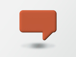 3d social media notification blank speech bubble pin