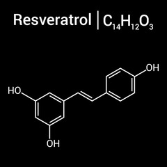 chemical structure of Resveratrol (C14H12O3)