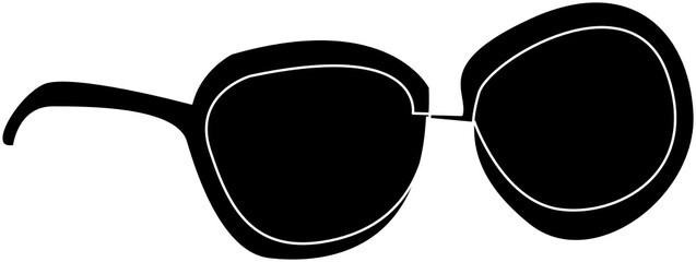 glasses hand drawn line art silhouette