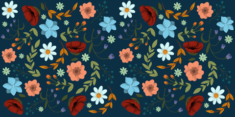 Abstract Seamless Floral Pattern