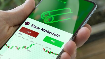 Invest in ETF raw materials, an investor buy or sold an etf commodity fund, natural resources commodities.