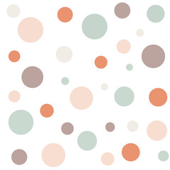 Vector trendy abstract pattern with round pastel elements. Creative collage seamless pattern design