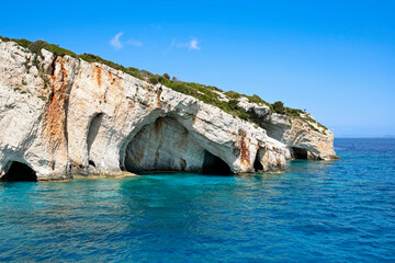 Fototapeta na wymiar Blue Caves on Zakynthos island, Greece