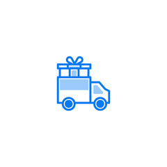Delivery van filled line icon. linear style sign for mobile concept and web design. Outline vector icon. Symbol, logo illustration. Vector graphic