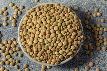 Raw Brown Organic Lentils Legumes