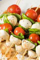 Homemade Fresh Caprese Skewer Appetizer
