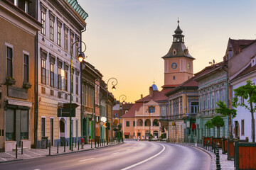 Fototapeta na wymiar European old town. Historical center of Brasov, Romania