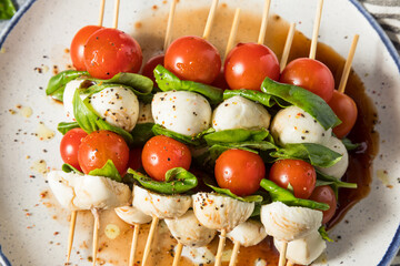 Homemade Fresh Caprese Skewer Appetizer