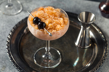 Boozy Frozen Manhattan Slushie Cocktail