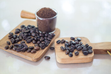 Black coffee in a transparent glass cup