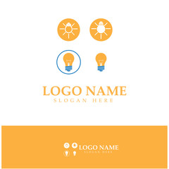 lamp lightbulb logo design inspiration vector icon template