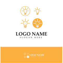 lamp lightbulb logo design inspiration vector icon template