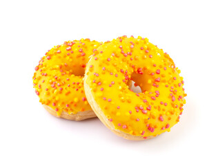 Orange donuts isolated on white background with clipping path	