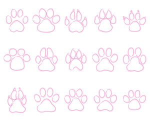 dog paw hand drawn line art silhouette © Mihai