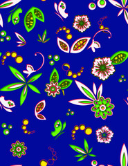 printing a suitable size for a textile consisting of flowers