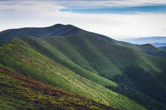 Borzhavsky ridge, Ukrainian Carpathians, Carpathian Mountains mountain range, tourist route hiking.