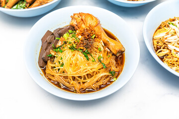 chicken feet soup . Chinese chicken feet soup on background.