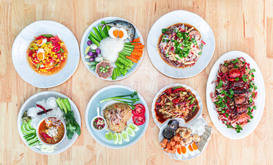 Various Thai food, Northeastern Thai Food in Northeastern Provinces of Thailand