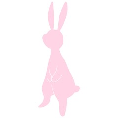 Obraz premium 立ち姿のうさぎのシルエット素材