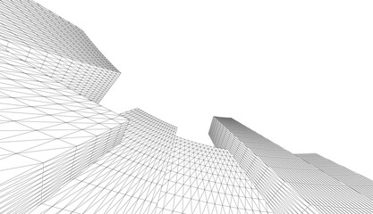 Fototapeta premium Abstract modern architecture 3d illustration
