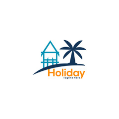 Fototapeta premium Holiday logo icon design vector 