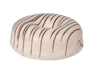 White glazed donut isolated on the white background