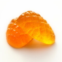 	
Marmalade. Fruit jelly. Sea buckthorn and pumpkin marmalade isolated on white background.