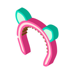 hair pin with animal ears isometric icon vector. hair pin with animal ears sign. isolated symbol illustration