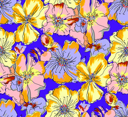 printing a suitable size for a textile consisting of flowers