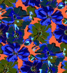 printing a suitable size for a textile consisting of flowers