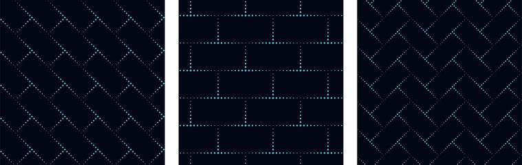 Rectangle texture geometric pattern set classic blue background.