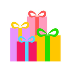 gift box decorated with colorful ribbons