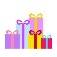 gift box decorated with colorful ribbons