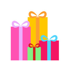 gift box decorated with colorful ribbons