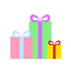 gift box decorated with colorful ribbons