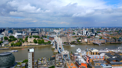 Obraz premium Aerial view over famous Tower Bridge in London