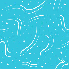Fototapeta na wymiar Abstract tiffany blue pattern. Vector repeating background with white curves and dots on tiffany blue.