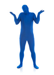 Blue: Man Shrugging