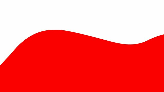 Animated red spot. background. Looped video. Decorative wave gradually changes shape. Flat vector illustration isolated on a white background.