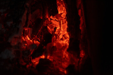 photo of a fire with glowing coal/wood