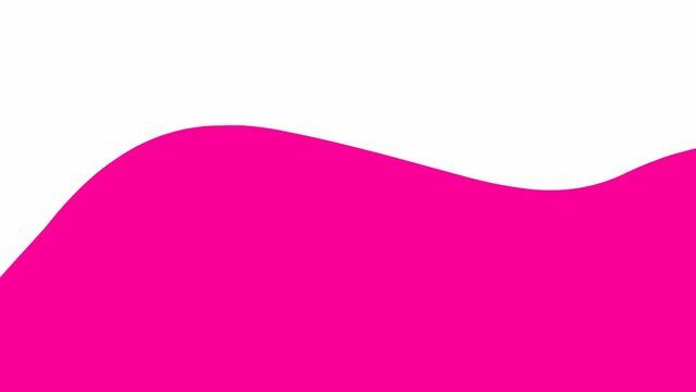 Animated pink spot. background. Looped video. Decorative wave gradually changes shape. Flat vector illustration isolated on a white background.