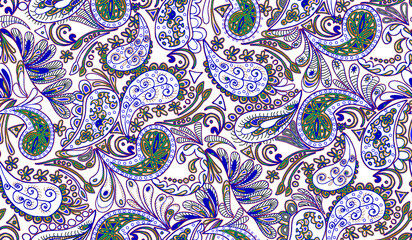feature printing suitable for textile consisting of paisley