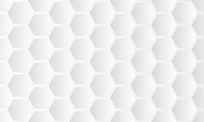 White honeycomb background Abstract of white hexagon tiles with gray gaps between them