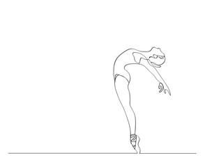 Ballet Dancer ballerina in Continuous Line Art Drawing. Vector 